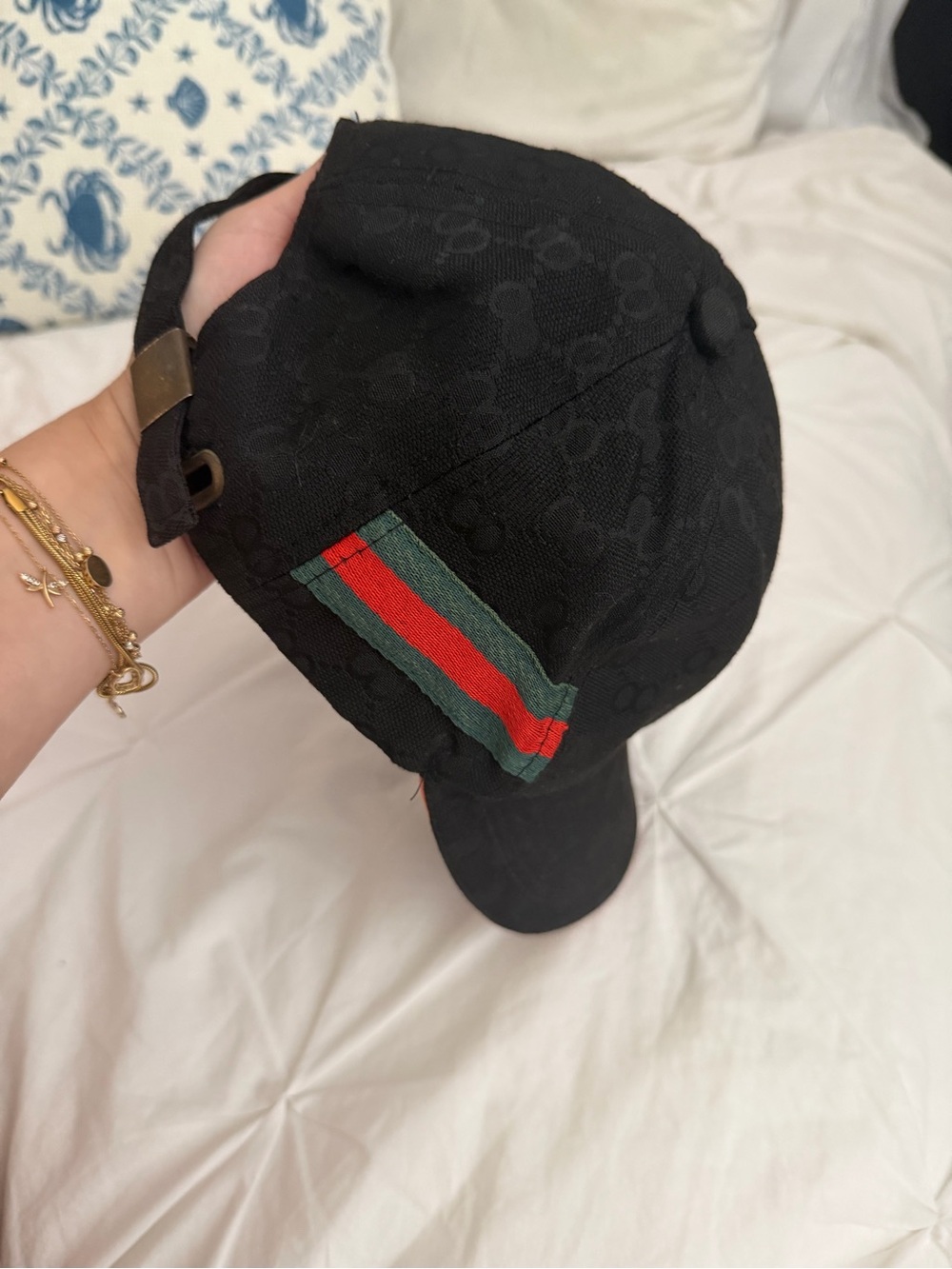 Black with Green and Red Stripe hat - Men , women Accessories